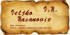 Veljko Mašanović vizit kartica